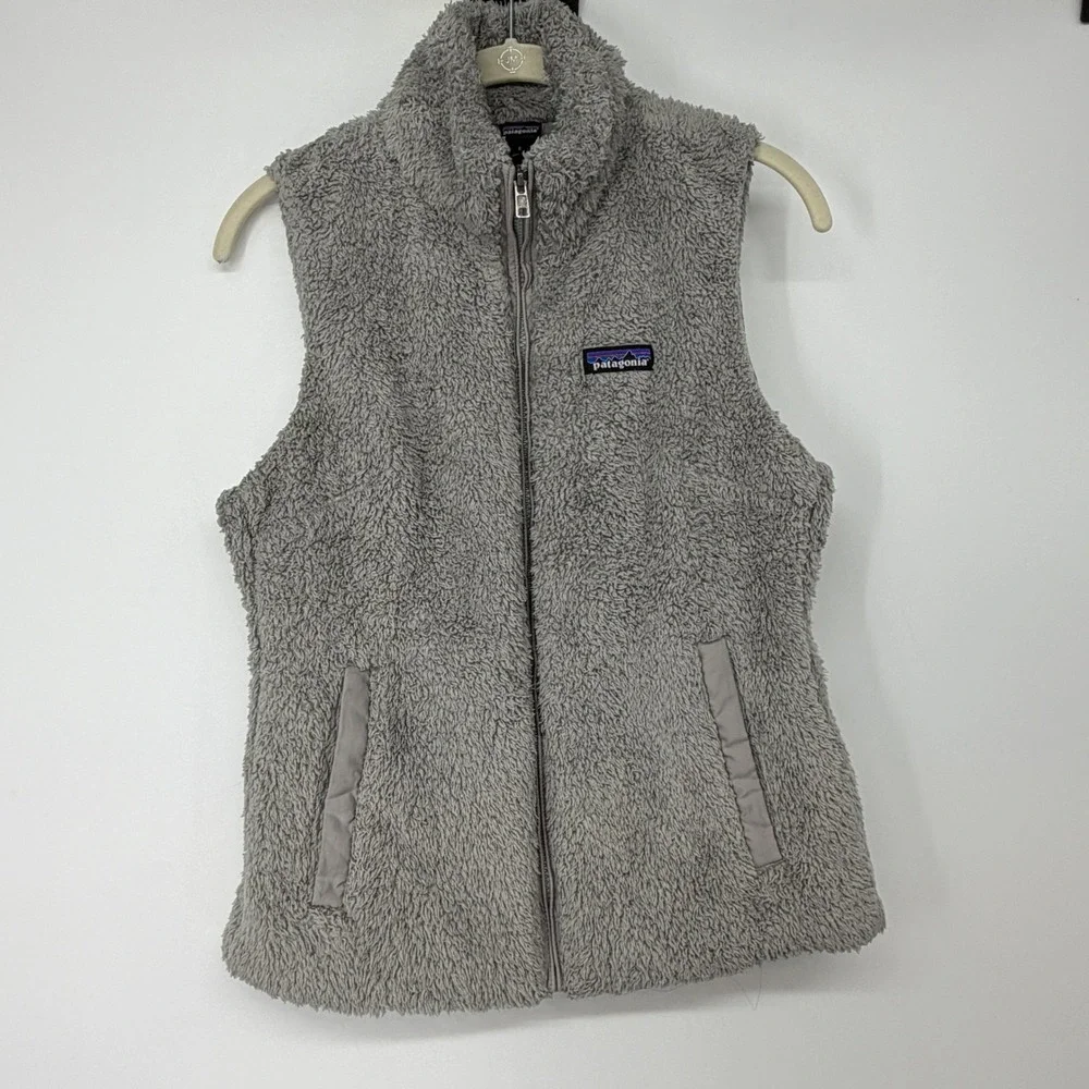 Patagonia Los Gatos Fleece Vest Grey Womens Small 25216 FA19 Full Zip High Neck